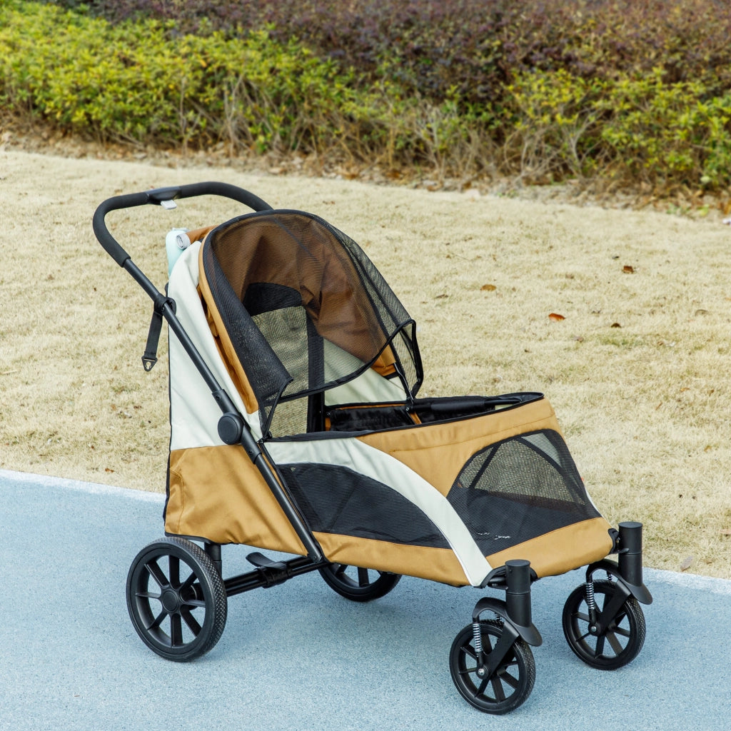 Carrello per Cani Pieghevole ¨C zephmum ¨C Marrone