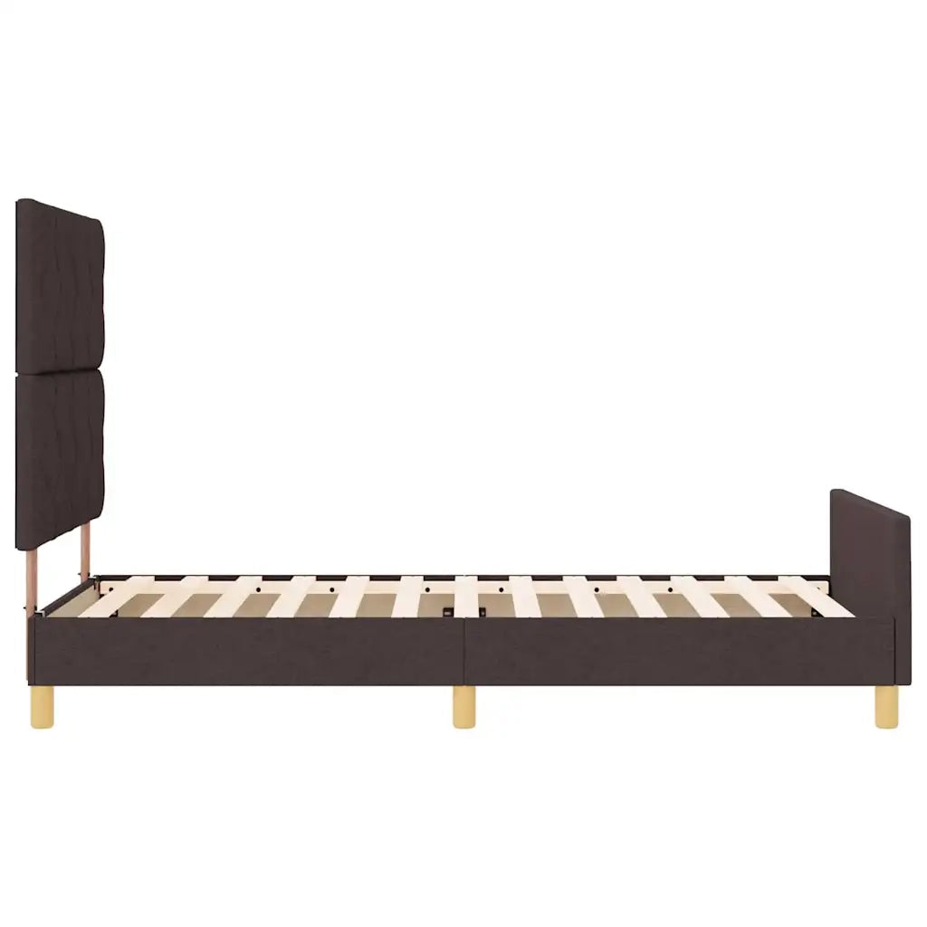 Struttura del letto Marrone scuro 100 x 200 cm Tessuto