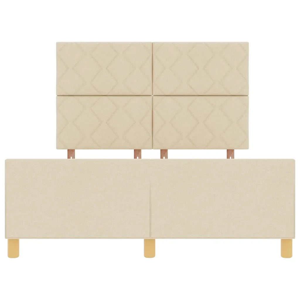 Struttura del letto con testiera Crema 160 x 200 cm Tessuto