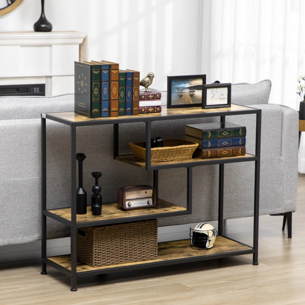 Tavolo console industriale con 4 ripiani ¨C Minimal ¨C 99.6x33.6x74 cm