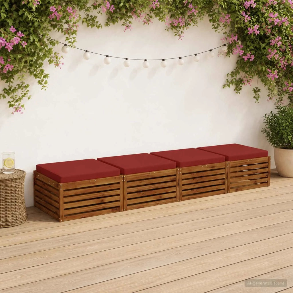Cuscini per Sedia in 4 Pezzi SOEST 4 pz 100% Poliestere Rosso 944718