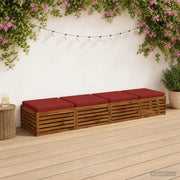 Cuscini per Sedia in 4 Pezzi SOEST 4 pz 100% Poliestere Rosso 944718