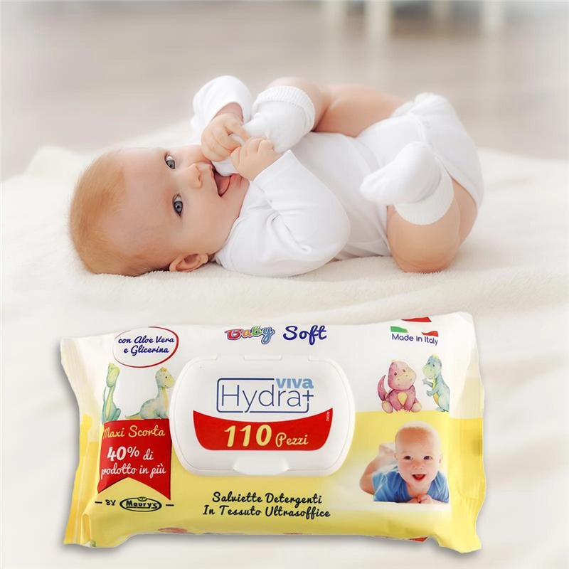 HYDRA VIVA 330 SALVIETTINE UMIDIFICATE ALOE DELICATE NEONATI E BAMBINI - SALVIETTE,CAMBIO PANNOLINO (3 CONFEZIONI DA 110 PZ)