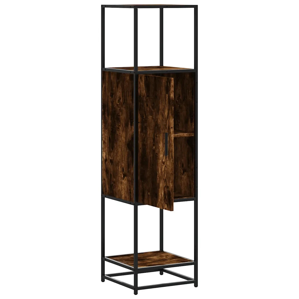 Credenza-Buffet-Armadio da cucina Rovere Fumo 35,5x35x139 cm Legno Multistrato Metallo 450850