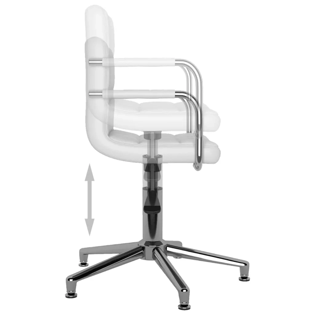 Sedie da Pranzo Girevoli 4 pz Bianche in Similpelle 3088072
