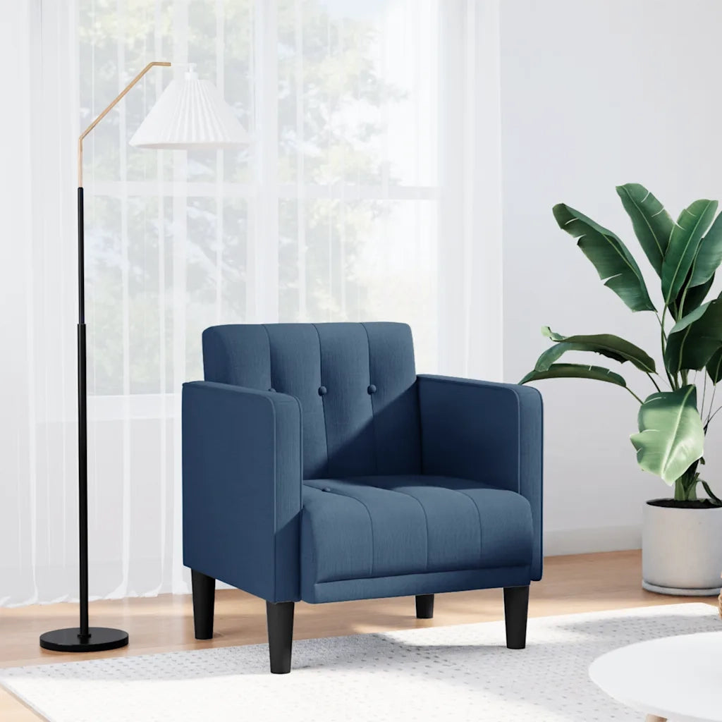 Divano Poltrona | Sedia con Braccioli Blu 53 cm in Tessuto