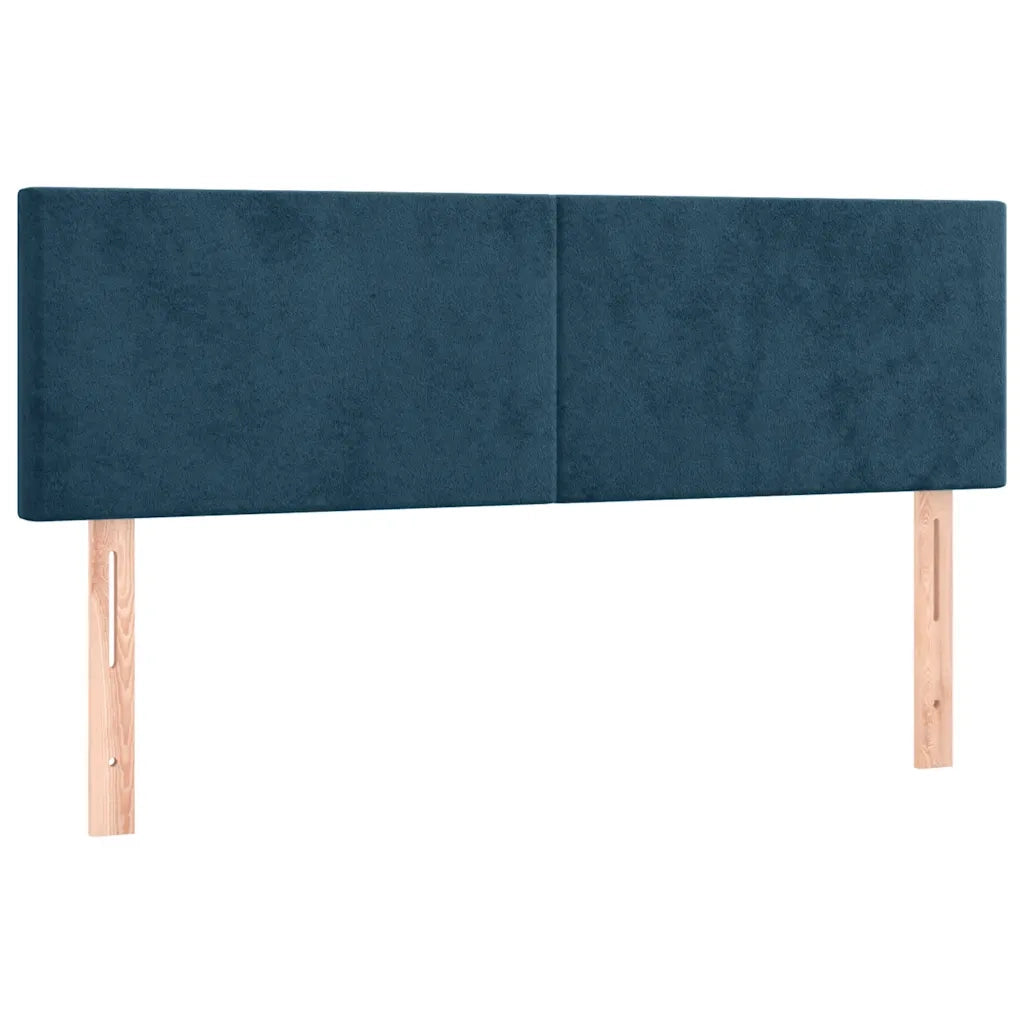 Giroletto a Molle con Materasso Blu Scuro 140x200 cm in Velluto 3127377
