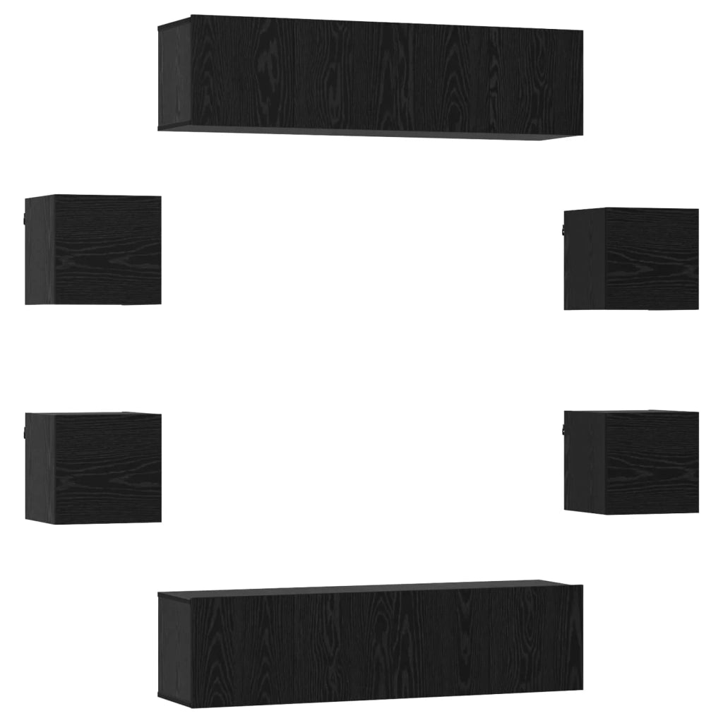 Set mobile TV 8 pcs 120 x 30 x 30 cm Rovere Nero 3438613