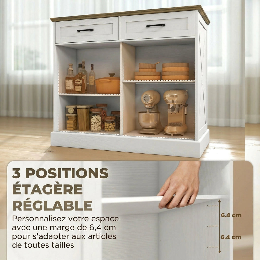 Tavolo da cucina con isola ¨C zephmum ¨C bianco
