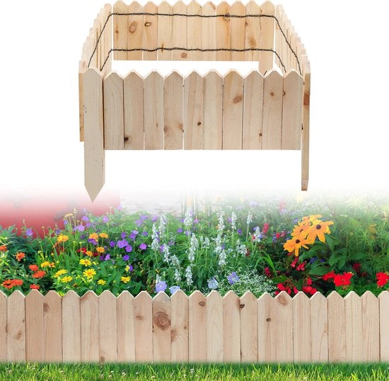 Tendeo per Parete in Legno Flexibile - Bordino in Legno di Faggio - Separazione di Giardino in Legno di Faggio - Decorativo Bordino - Bordino Naturale in Legno - Dimensioni 400 x 20 cm