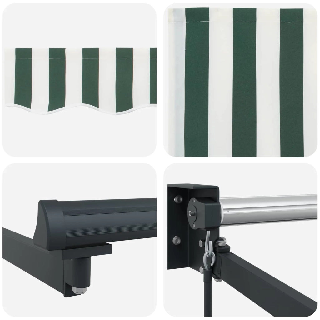 Tenda da Sole Verde e Bianco 450 x 300 x 165 cm 3331077