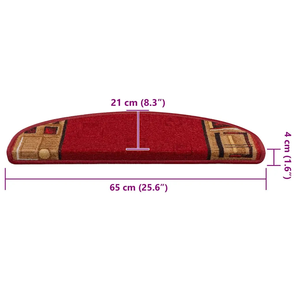 Tappetini per Scale Autoadesivi 5 pz 65x21x4 cm Rossi 149830