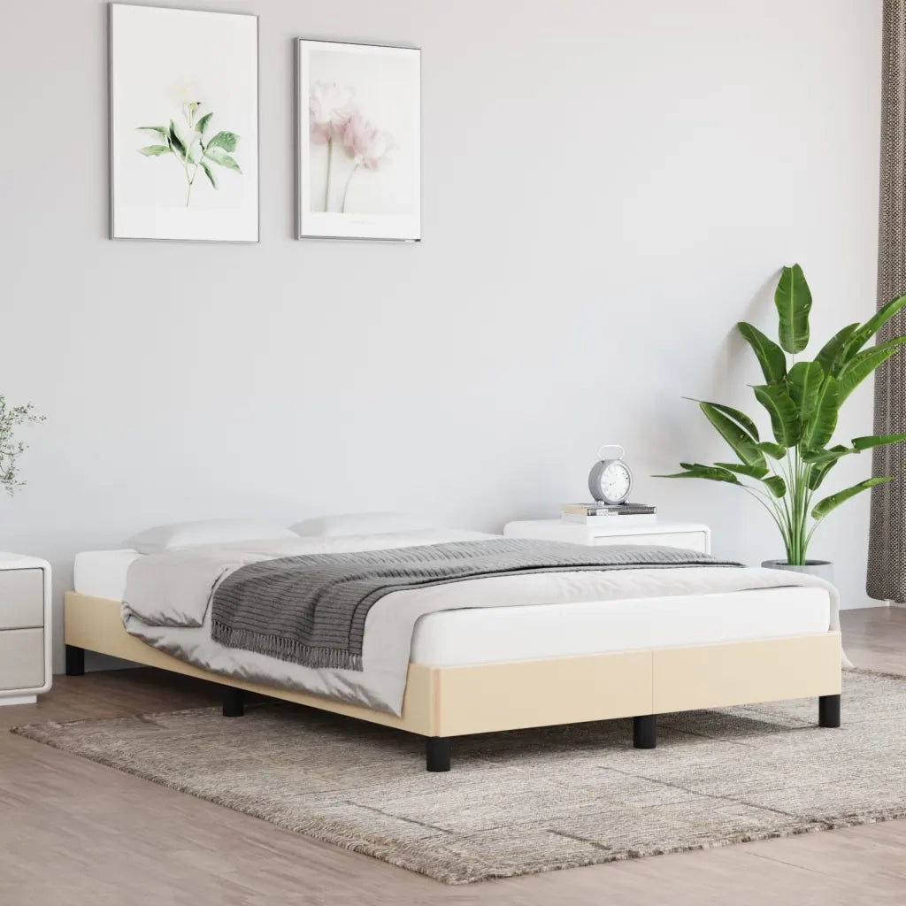 Giroletto senza Materasso-Struttura Letto Crema 120x190cm in Tessuto 275686