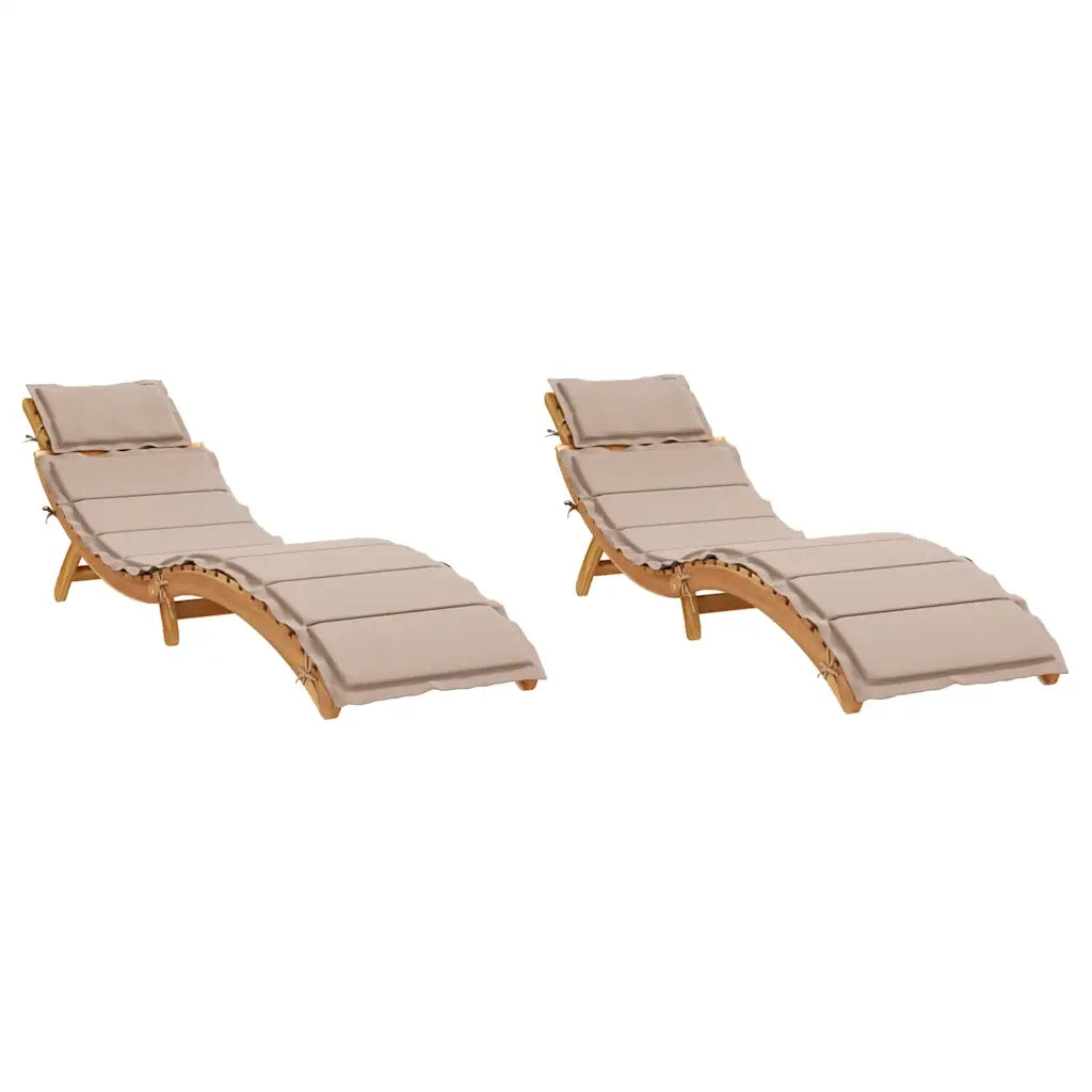 Lettini Prendisole con Cuscini 2 pz Legno Massello di Acacia 3214836