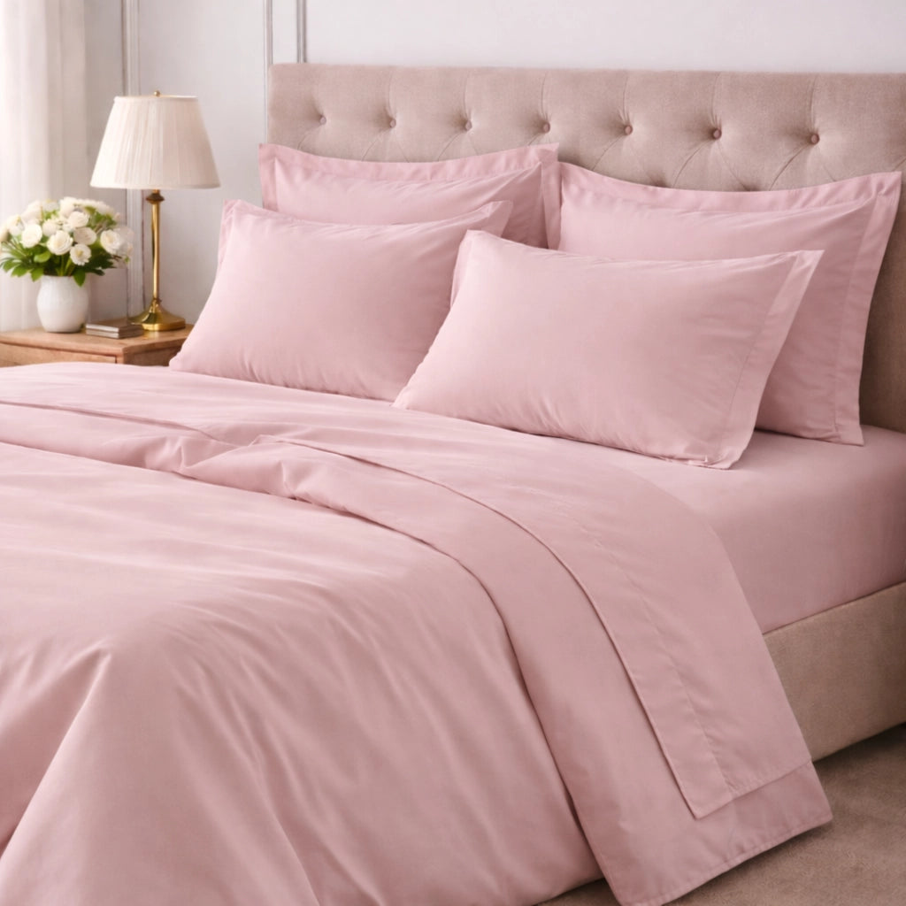 Rotihamo, set Completo Letto Singolo in Cotone, Rosa