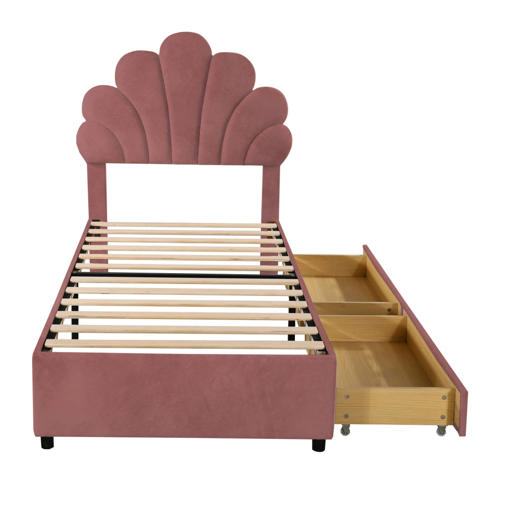 letto imbottito velluto rosa 90 x 200 cm