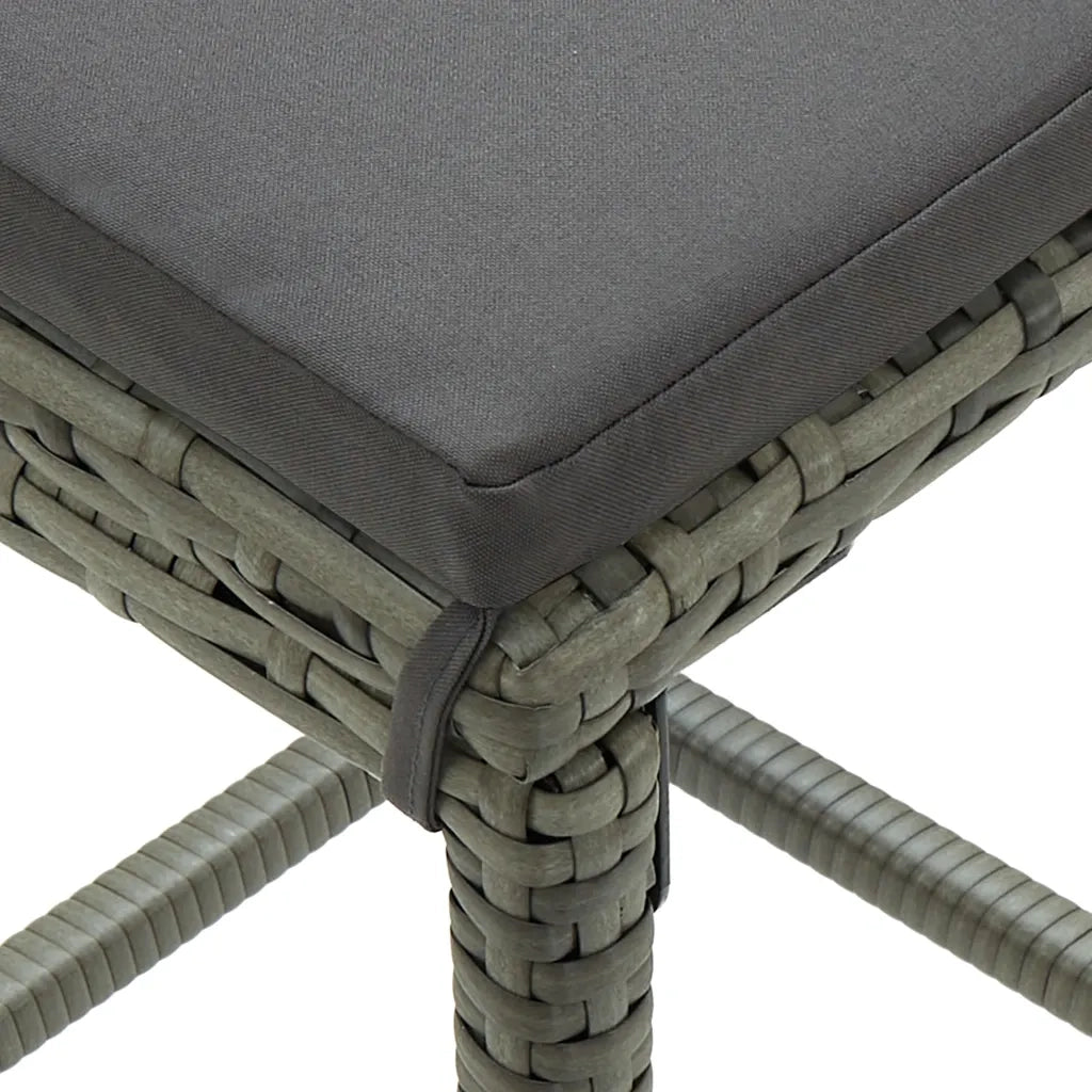 Set da Bar da Giardino 5 pz con Cuscini Grigio 3067951