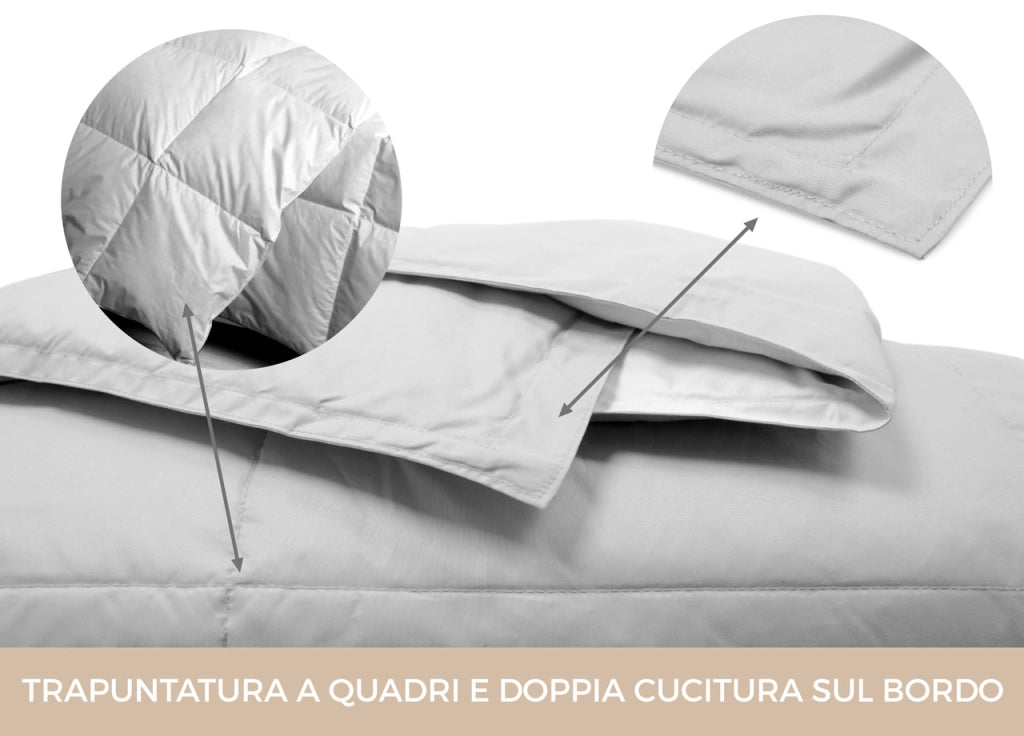 Interno Imbottitura Piumino Invernale 300gr/mq In Piuma D'Oca Bicolor - 1 Piazza e Mezza - Azzurro-Blu