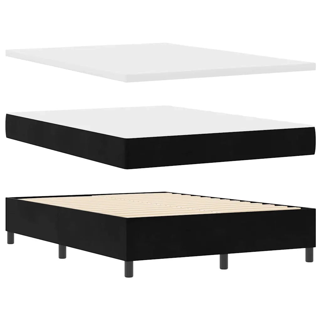 Letto a molle con cuscino Nero 200 x 140 cm Velluto 3344518