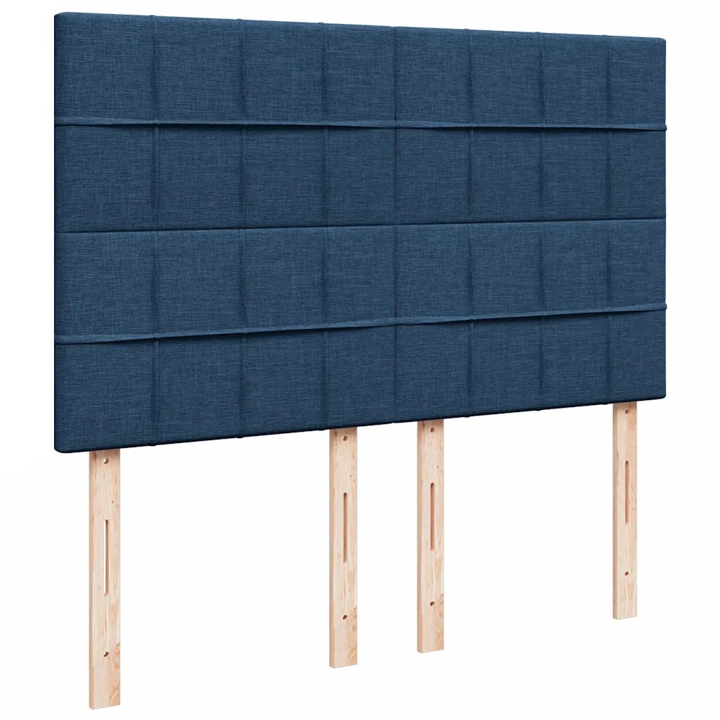 Struttura Letto Pouf con Materasso Blu 140x190 cm in Tessuto 3314009