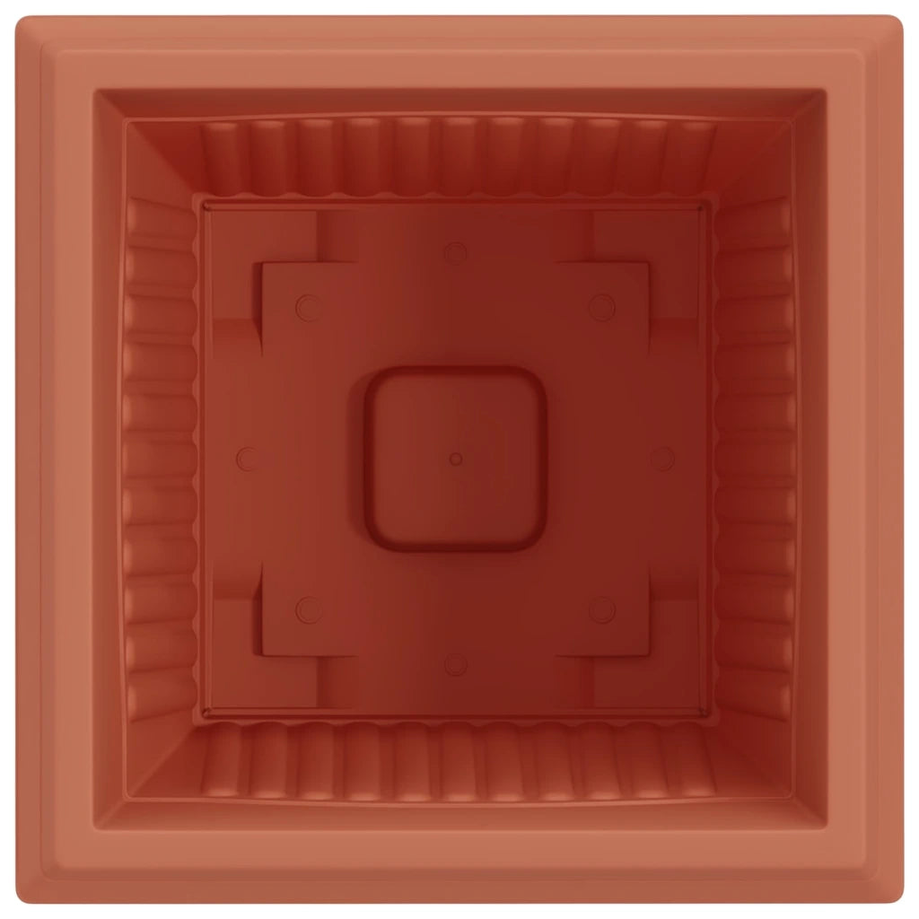 Fioriere | Cassetta per fiori | Vaso quadrato per fiori 24 pz Rosso Mattone 43 x 43 x 33,5 cm