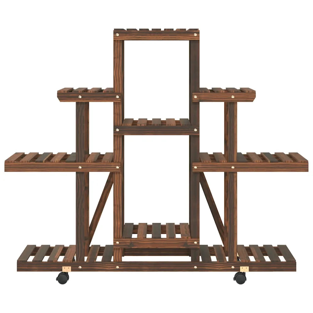 Portafiori | Sostegno per piante con Ruote 110x25x101 cm in Legno Massello di Abete