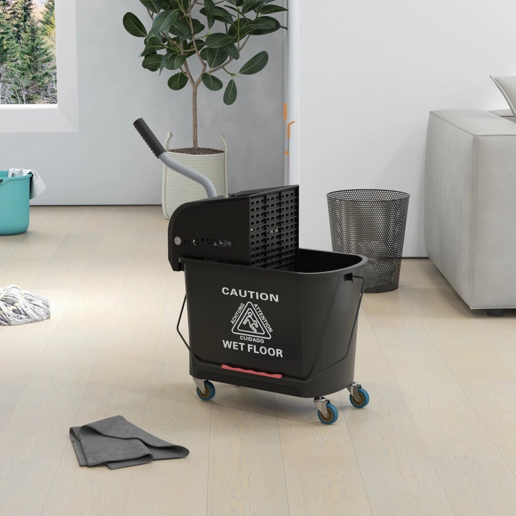 Secchio per mocio 20L con strizzatore e ruote ¨C Xylo ¨C plastica nero