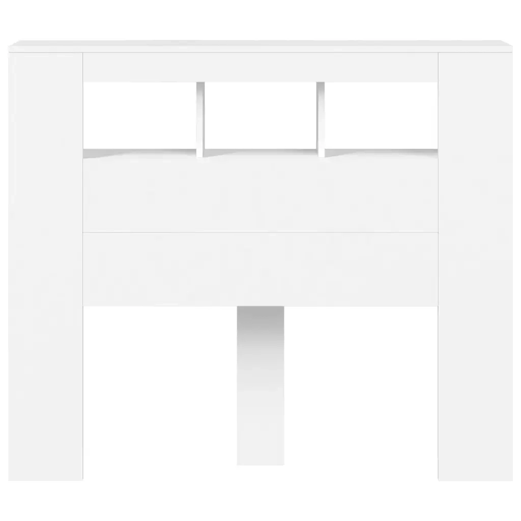 Testiera | Testata LED Bianca 120x18,5x103,5 cm Legno Multistrato