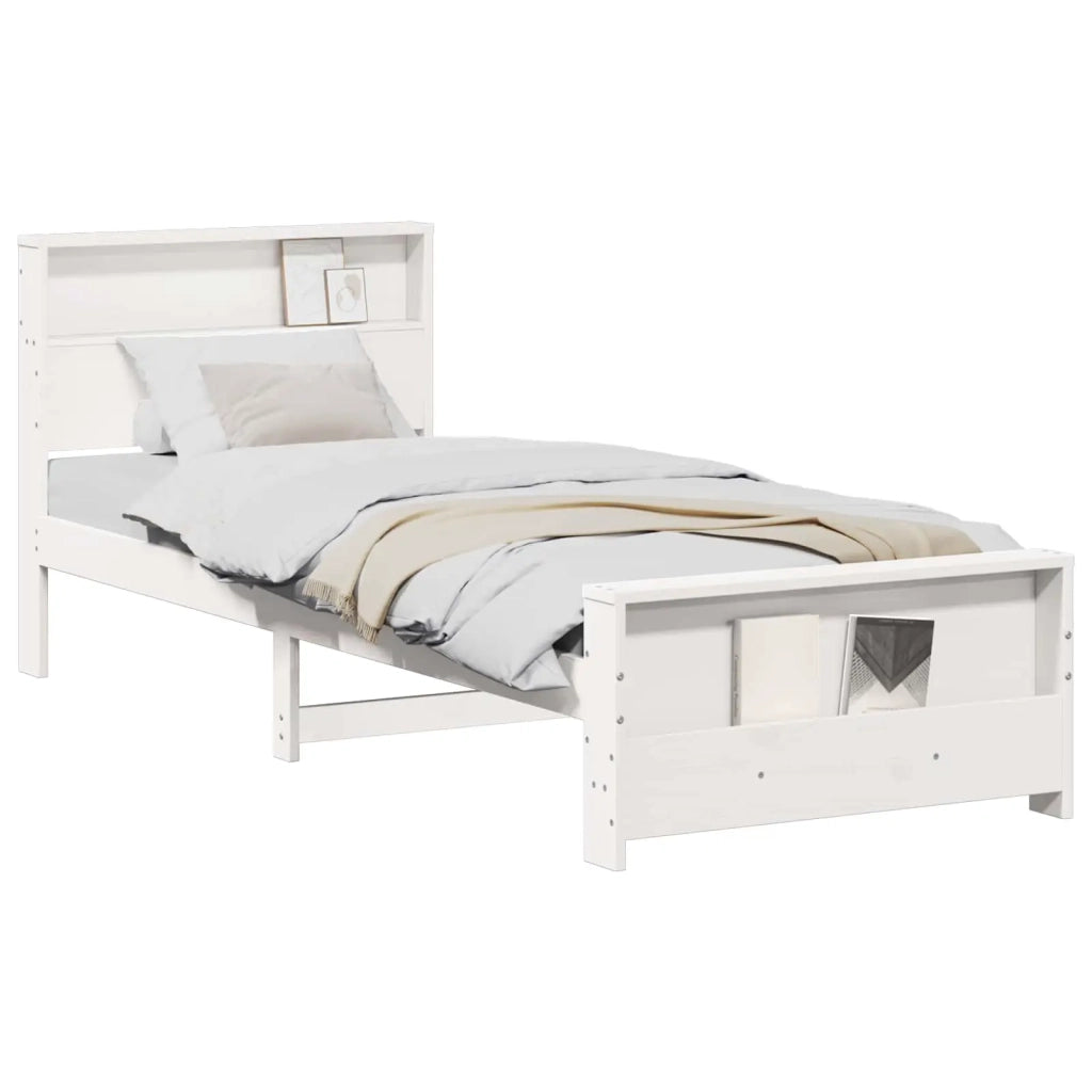 Struttura del letto-Giroletto-Rete del Letto Bianco 90 x 200 cm Legno multistrato 592482