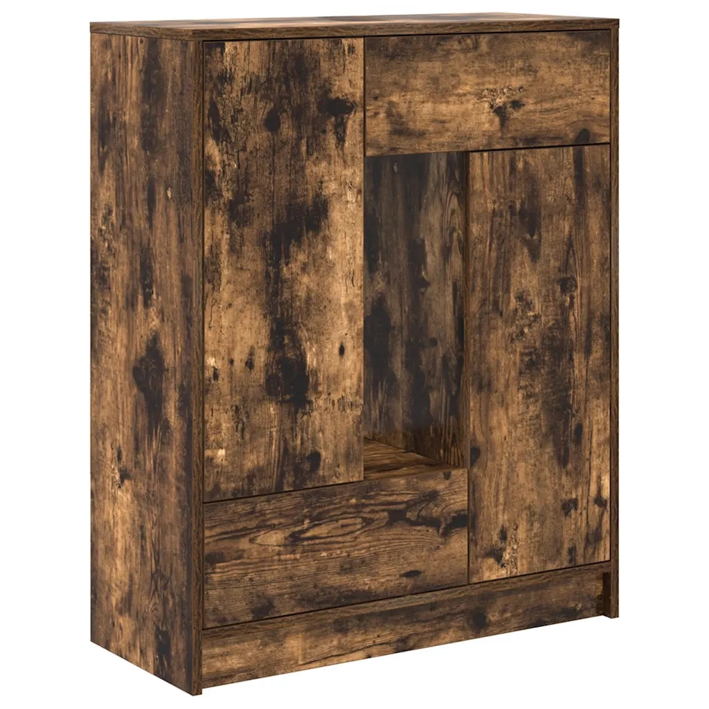 Credenza con Cassetti e Ante Rovere Fumo 73x31x90 cm 861854