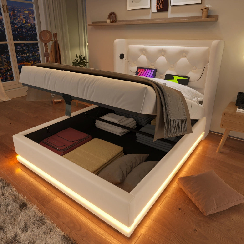 letto imbottito pu bianco 90 x 200 cm