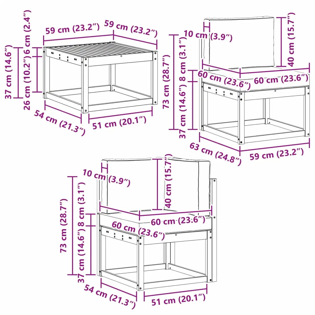 Set di divani da esterno 6 pcs 3387401