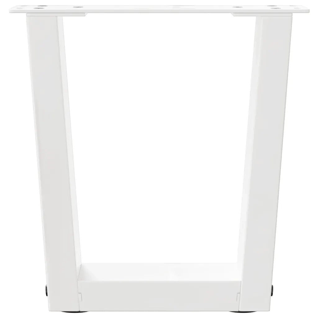 Gambe per Tavolino da Caff¨¨ a Forma di V 2 pz | Piede del tavolo Bianche 30x(30-31,3) cm Acciaio