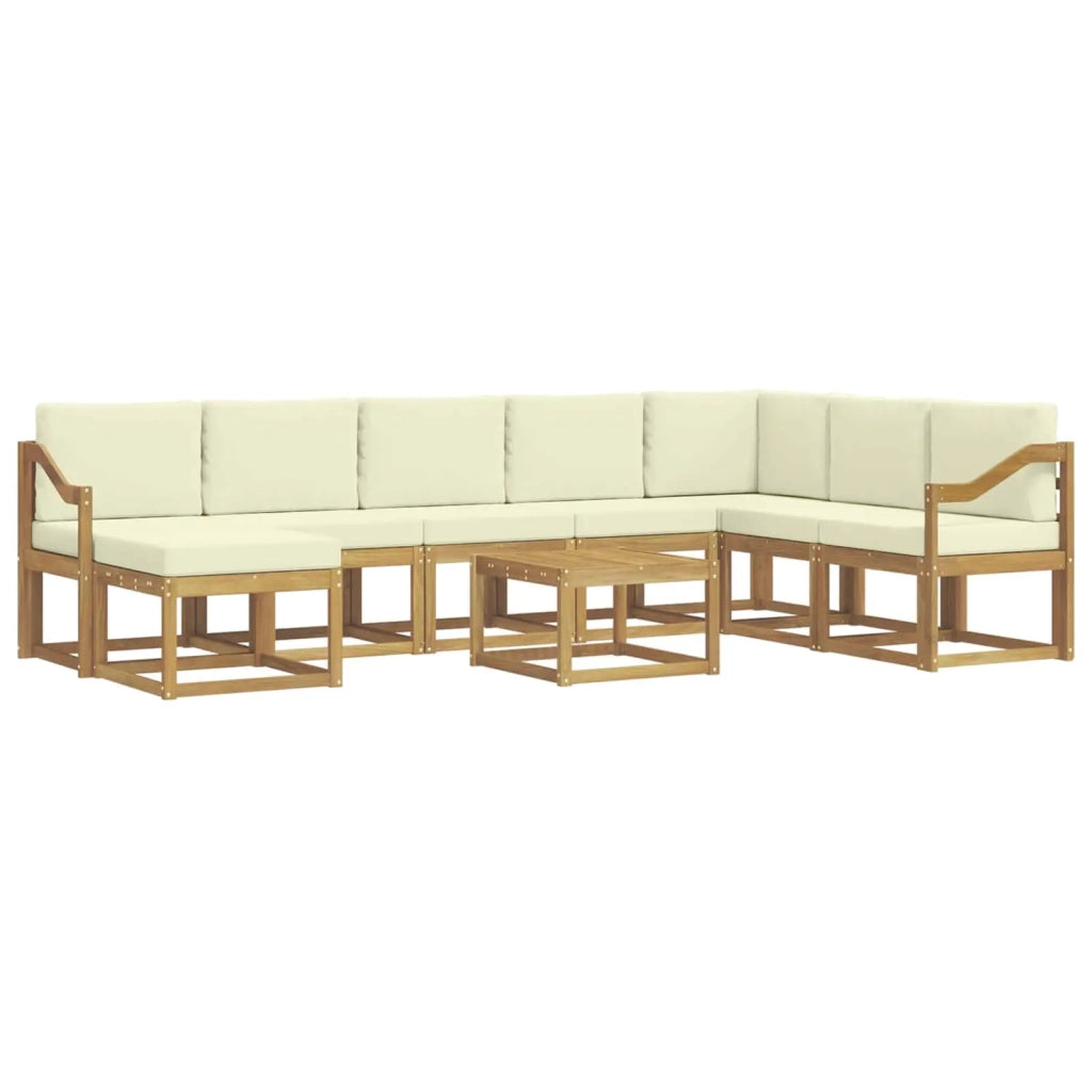 Set di divani da esterno con cuscino 9 pcs Bianco e Crema 3388099