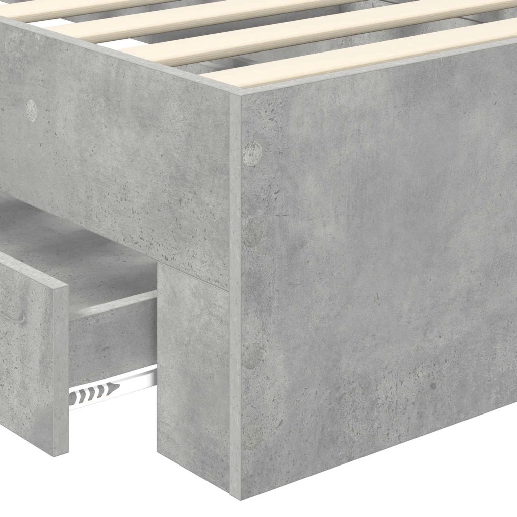 Struttura del letto con cassetto Grigio cemento 90 x 190 cm 3412023