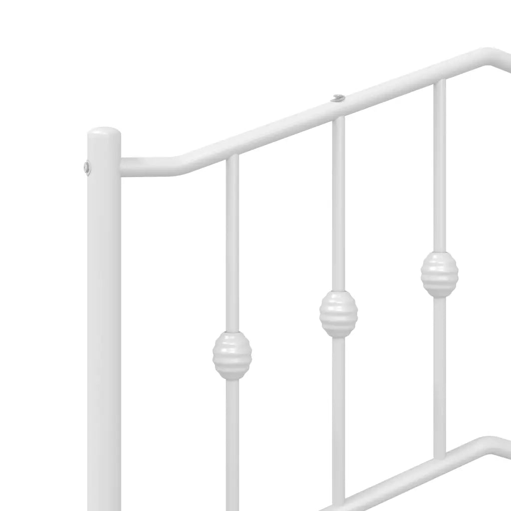 Letto matrimoniale | Letto per adulti | Giroletto con Testiera Metallo Bianco 160x200 cm