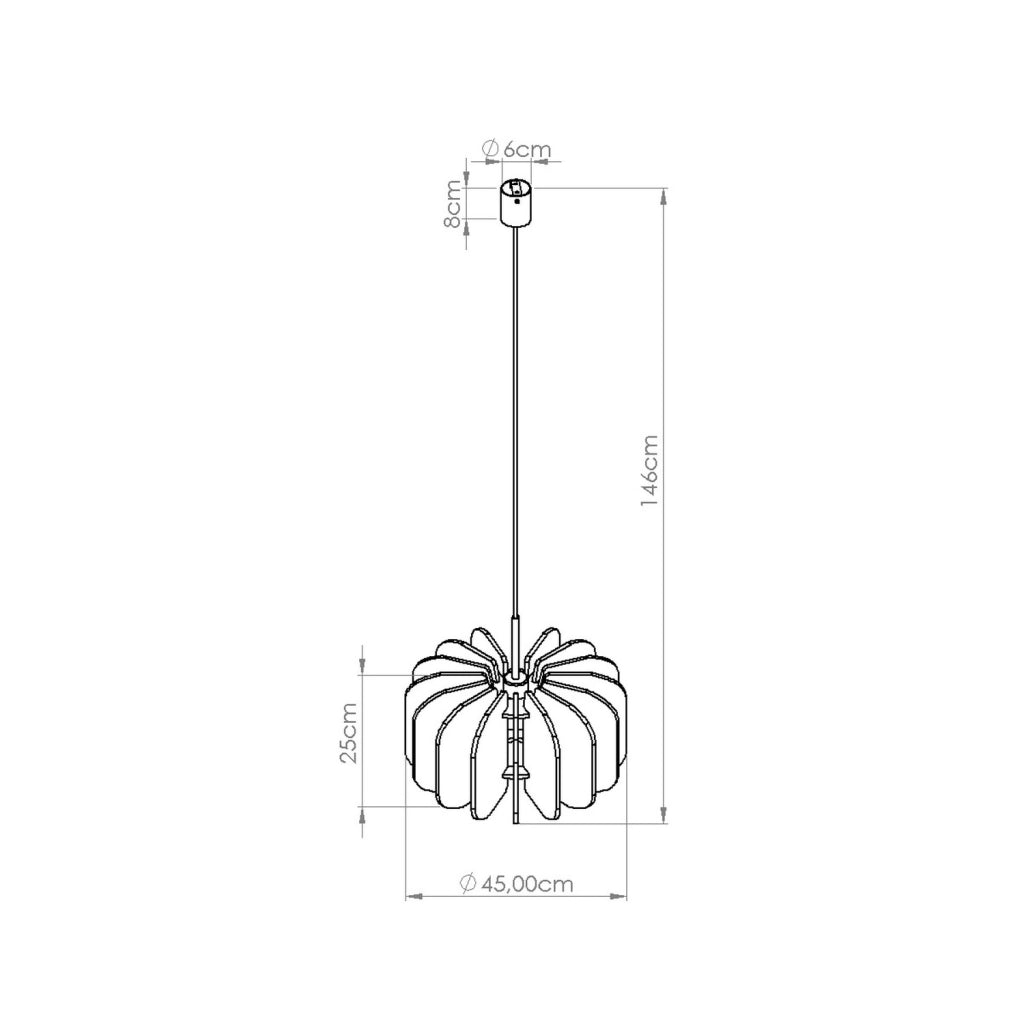 Lampada a sospensione e da terra moderna MULA con paralume in feltro da 45 cm, struttura nera