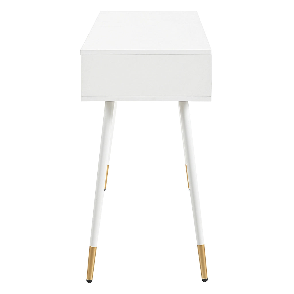 TOELETTA/SCRIVANIA 100x40x76 cm Bianca con 2 cassetti in MDF