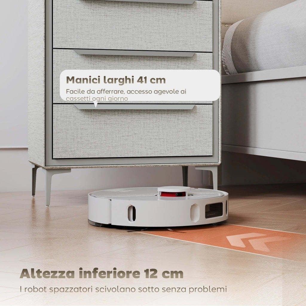 Cassettiera 4 Cassetti 60x36x88 cm con Rivestimento in Tessuto Effetto Lino in Acciaio Grigio