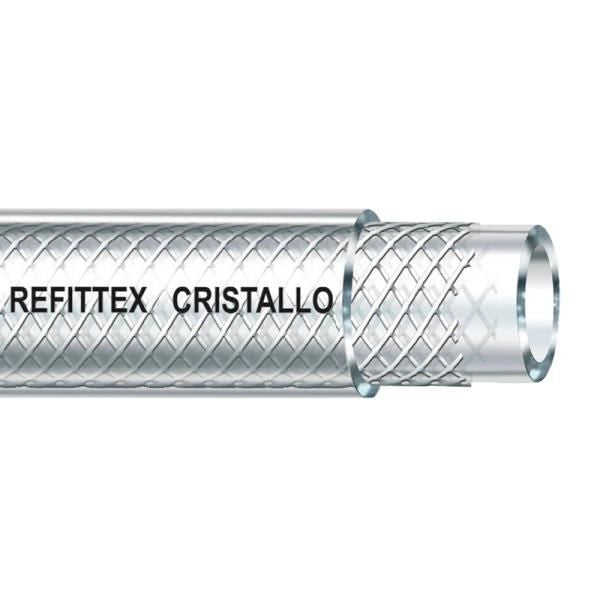 Fitt TXRC06X12-50 Refittex Cristallo Tubo Flessibile PVC Rinforzato 3 Strati Ø6x12mm 50m colore Trasparente