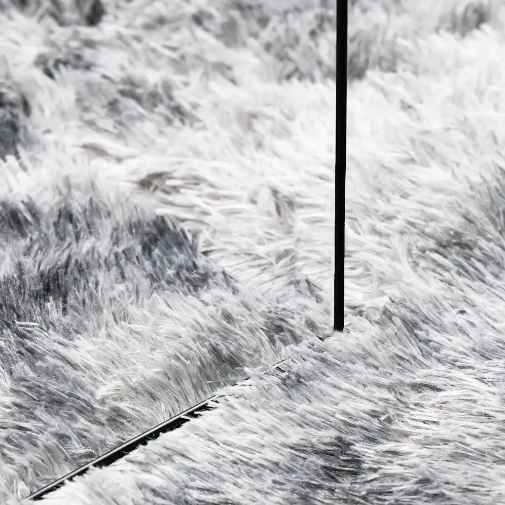 Tappeto Shaggy a Pelo Lungo NAVARRA Grigio Argento 160x160cm 4102876