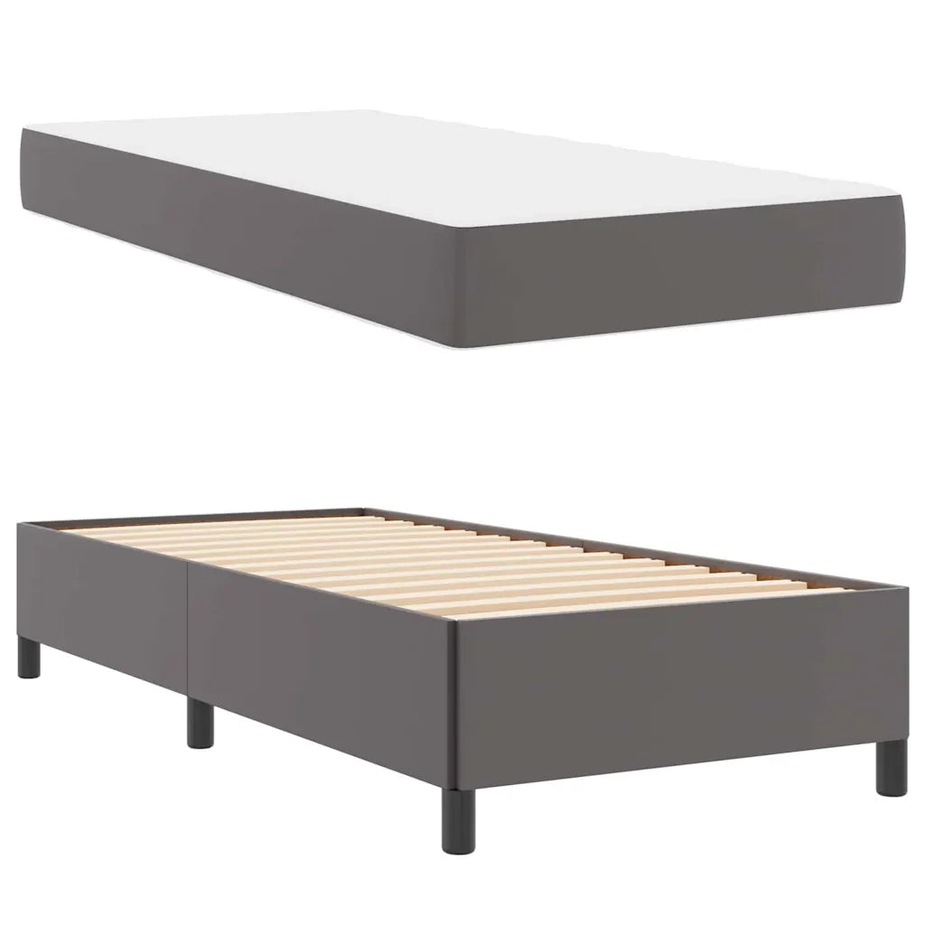 Struttura del letto con materasso-Giroletto con materasso Grigio 90 x 200 cm Tessuto 216506