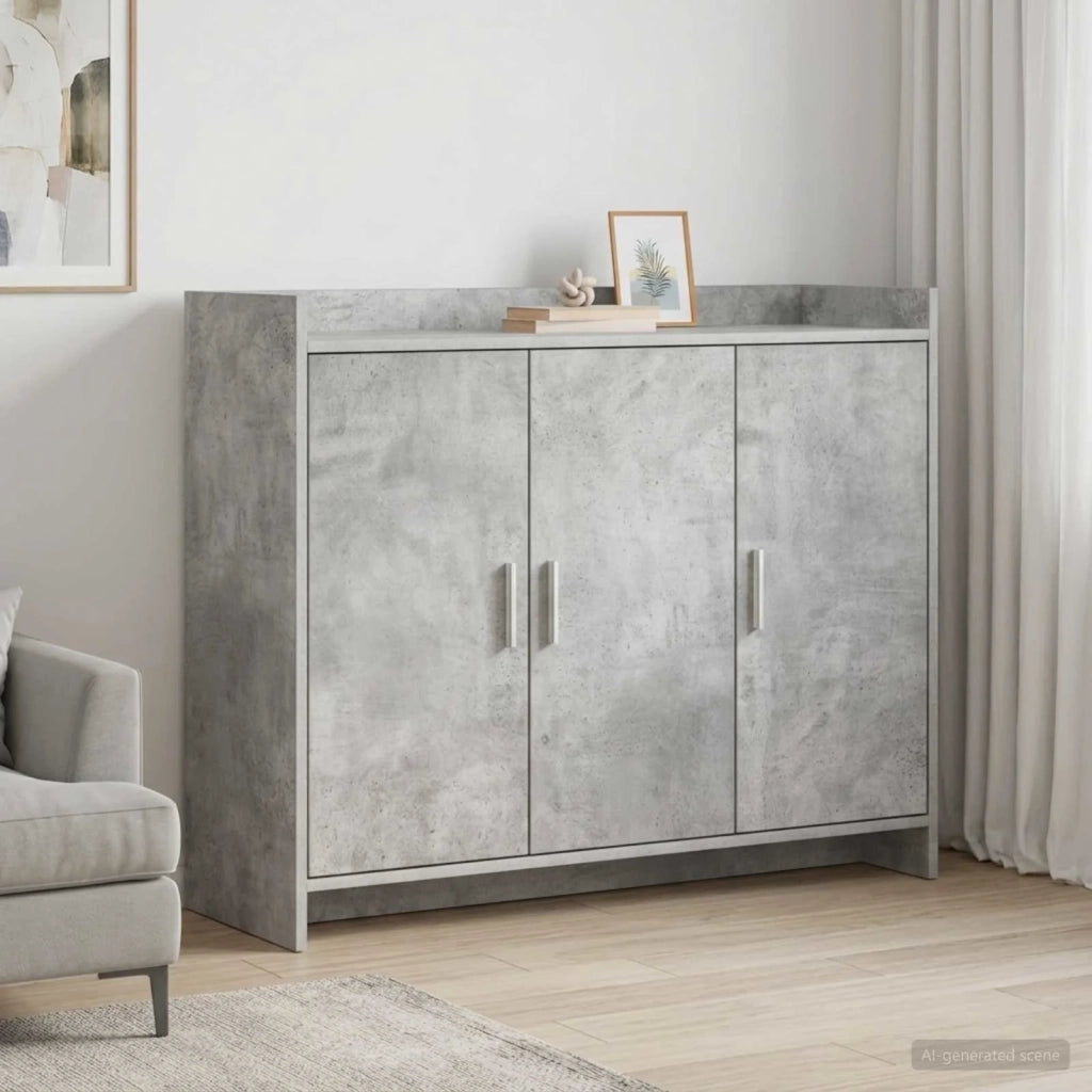 Credenza Grigio Cemento 98,5 x 33 x 80 cm Legno ingegnerizzato 8011126