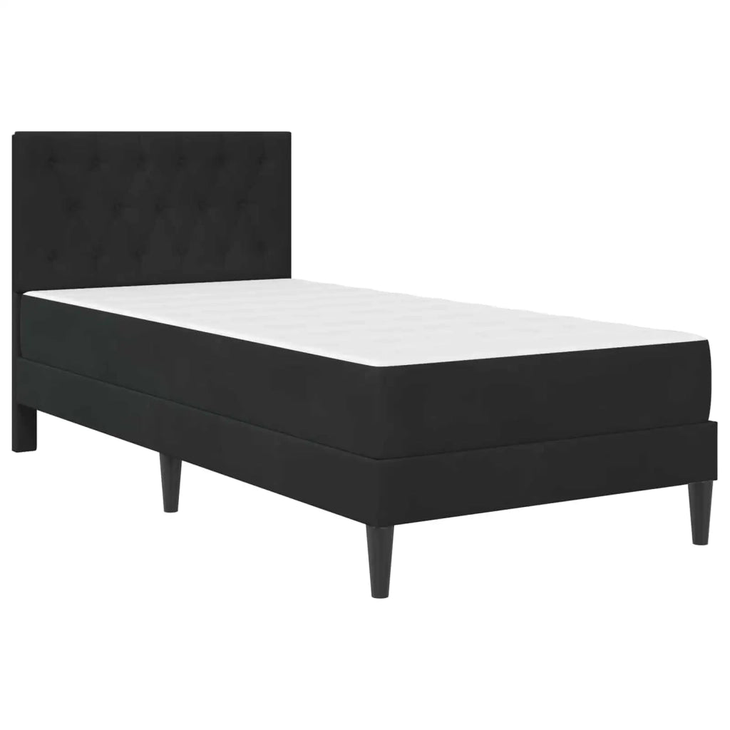 Letto singolo | Letto per adulti | Struttura letto con materasso Nero 80 x 200 cm Velluto