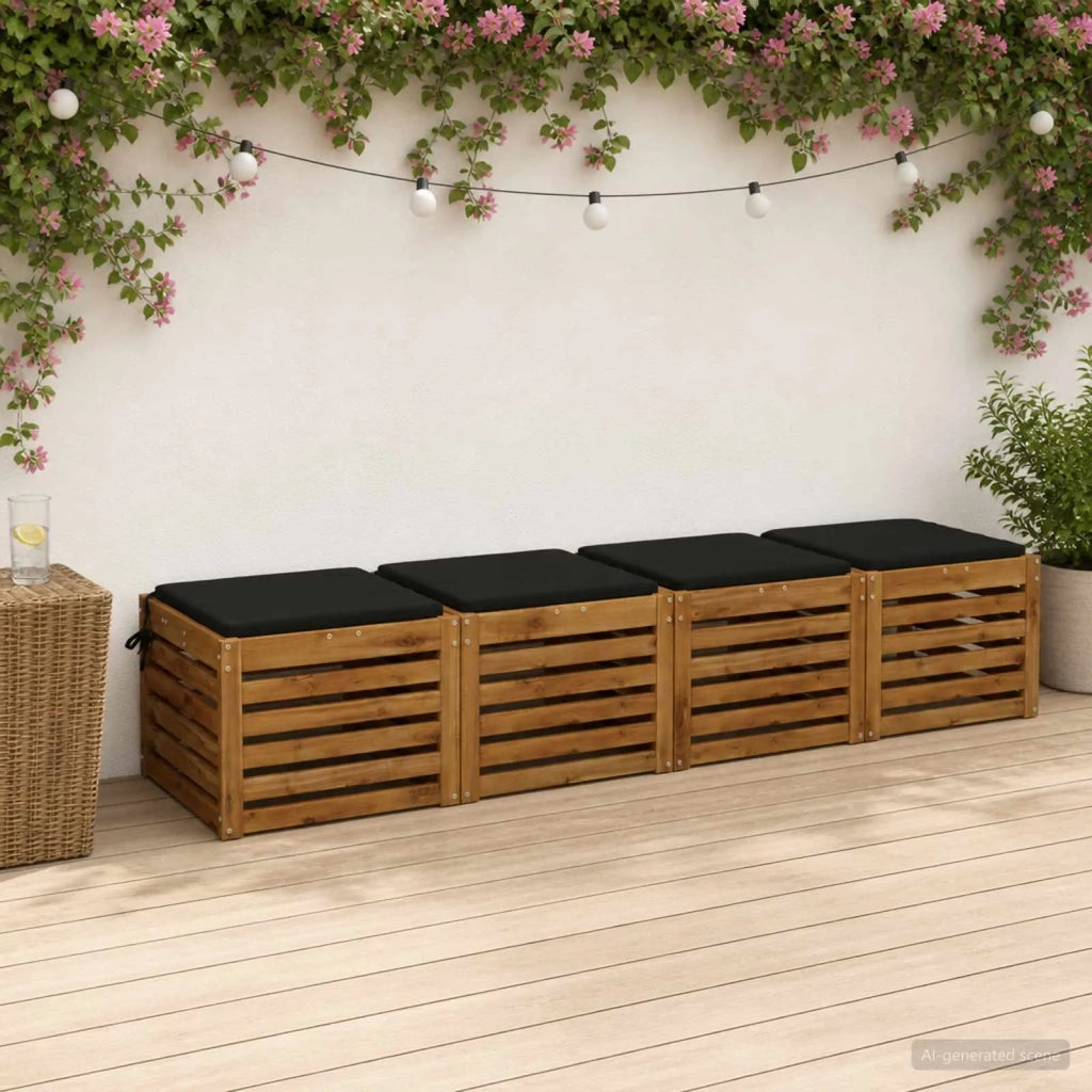 Cuscini per Sedia in 4 Pezzi SOEST 4 pz 100% Poliestere Nero 944339