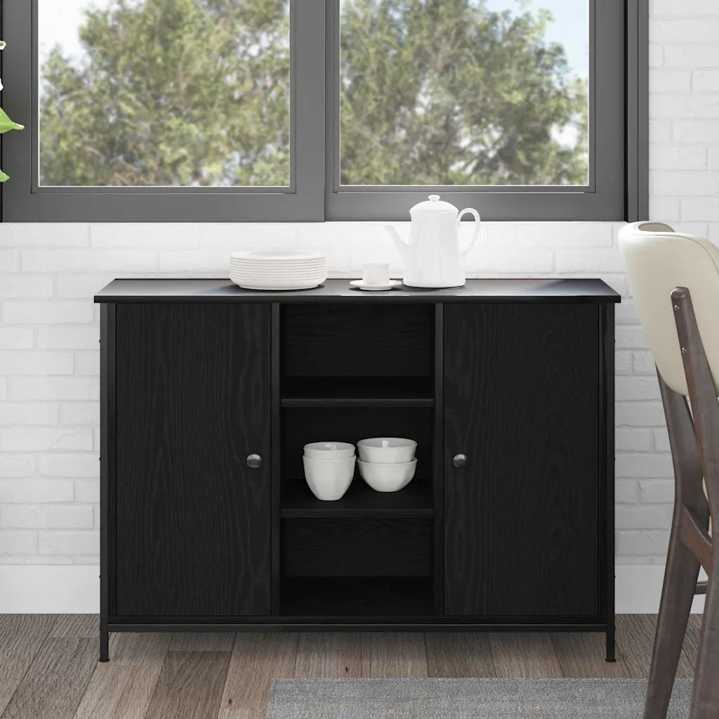 Credenza | Madia | Buffet da pranzo | Armadio da pranzo Rovere Nero 100 x 35 x 70 cm