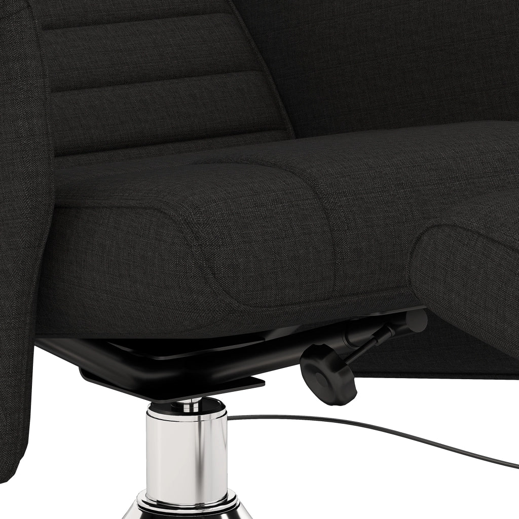 Poltrona relax massaggiante con poggiapiedi reclinabile ¨C Xylo ¨C tessuto nero 78x95x88 cm