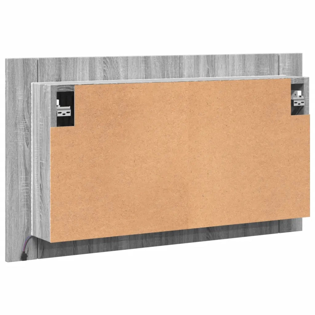 Armadietto a Specchio con LED-Mobile con specchio Grigio Sonoma 80x12x45cm Acrilico