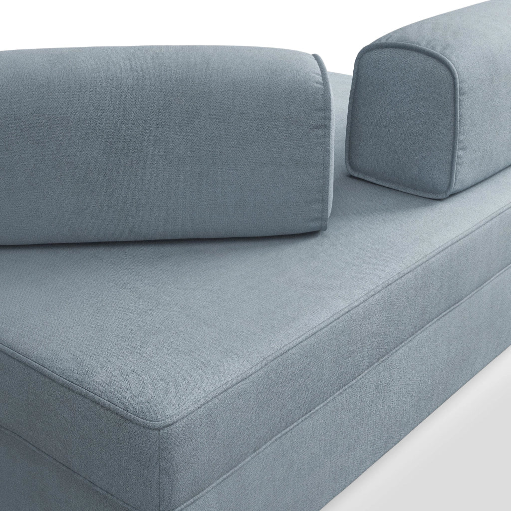 Liberty Divano senza pouf estraibile e schienali movibili in tessuto morbido impermeabile T02 180 cm carta da zucchero