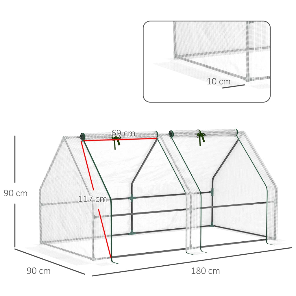 Mini Serra da Giardino ¨C zephmum ¨C Bianco 180x90x90cm
